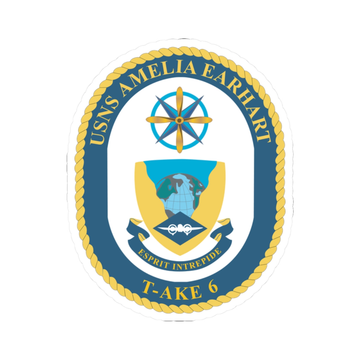 Kiss-Cut Stickers - Navy - USNS Amelia Earhart (T-AKE 6) wo txt