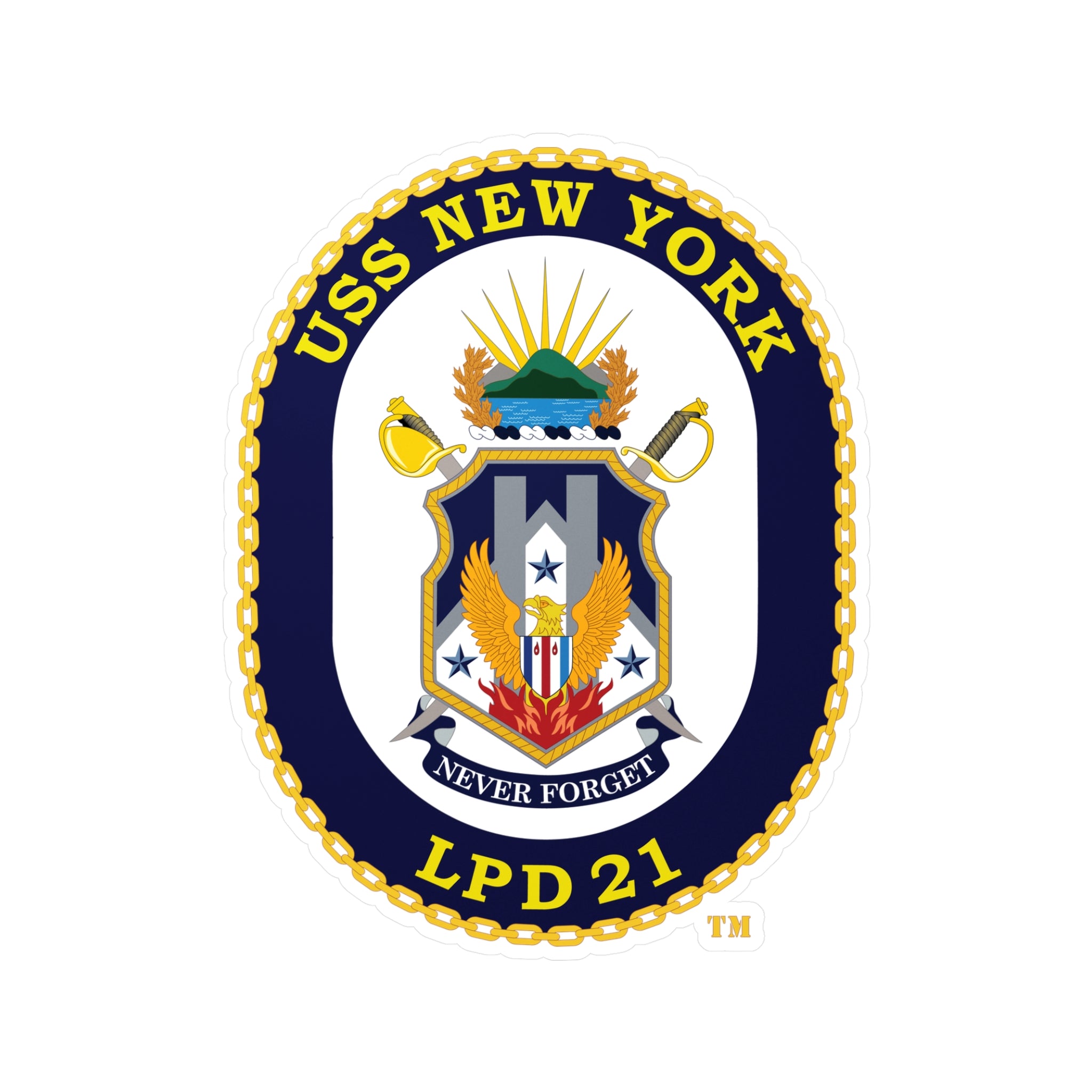 Kiss-Cut Vinyl Decal - Navy - USS New York (LPD-21) wo txt