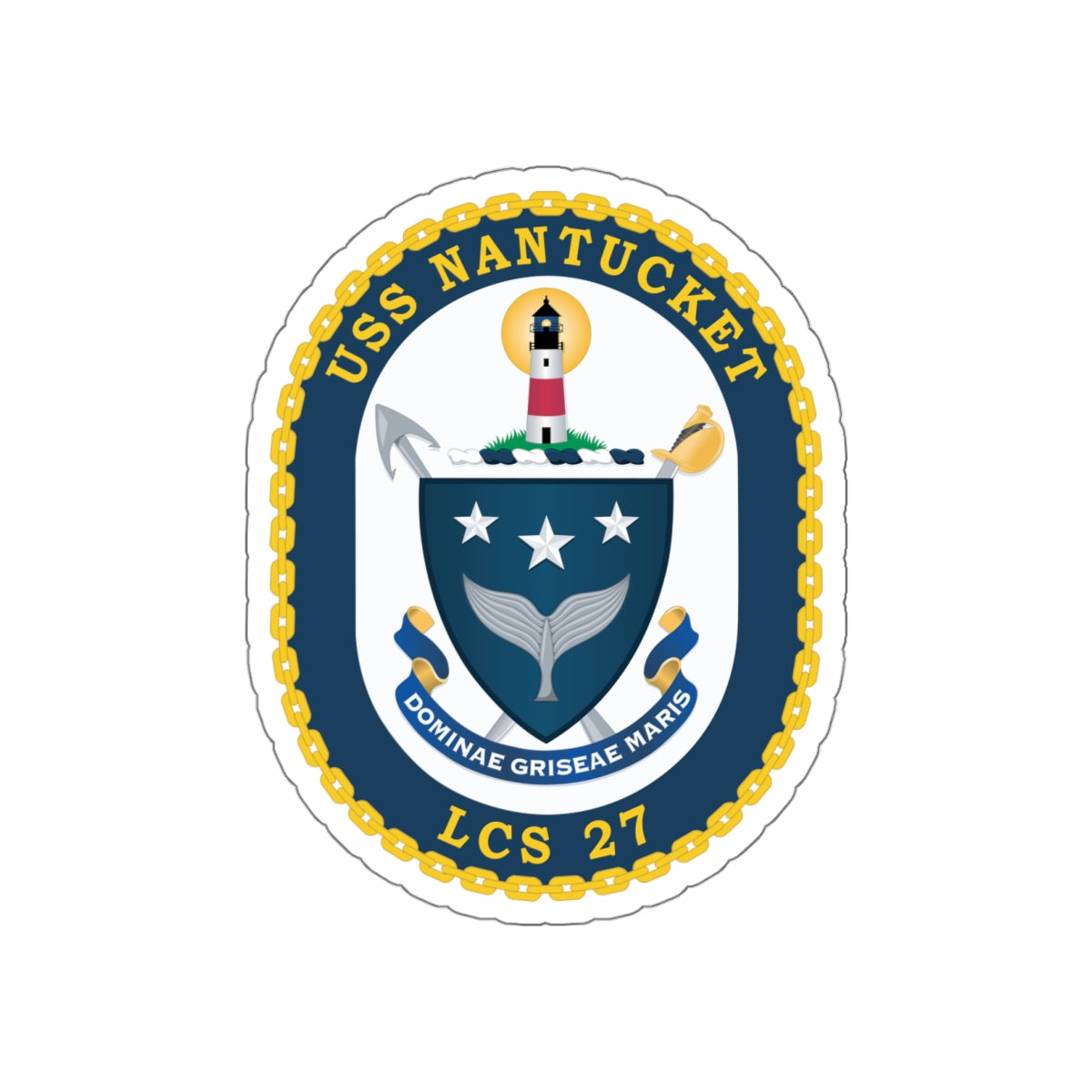 Die-Cut Vinyl Sticker - Navy - USS Nantucket (LCS-27) wo txt