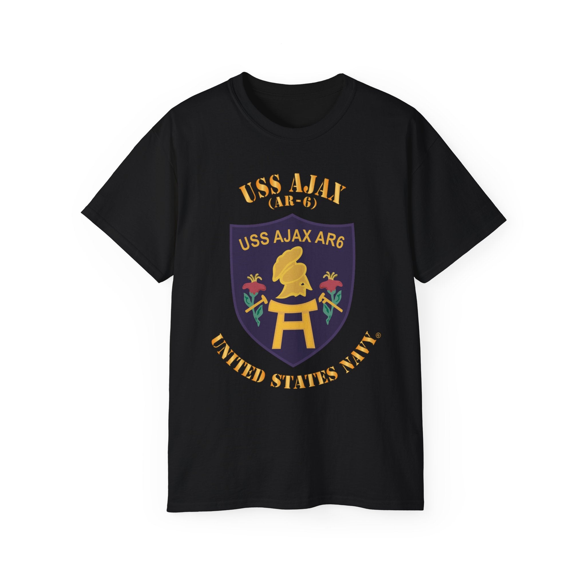 Unisex Ultra Cotton T-Shirt - Navy - USS Ajax (AR-6)