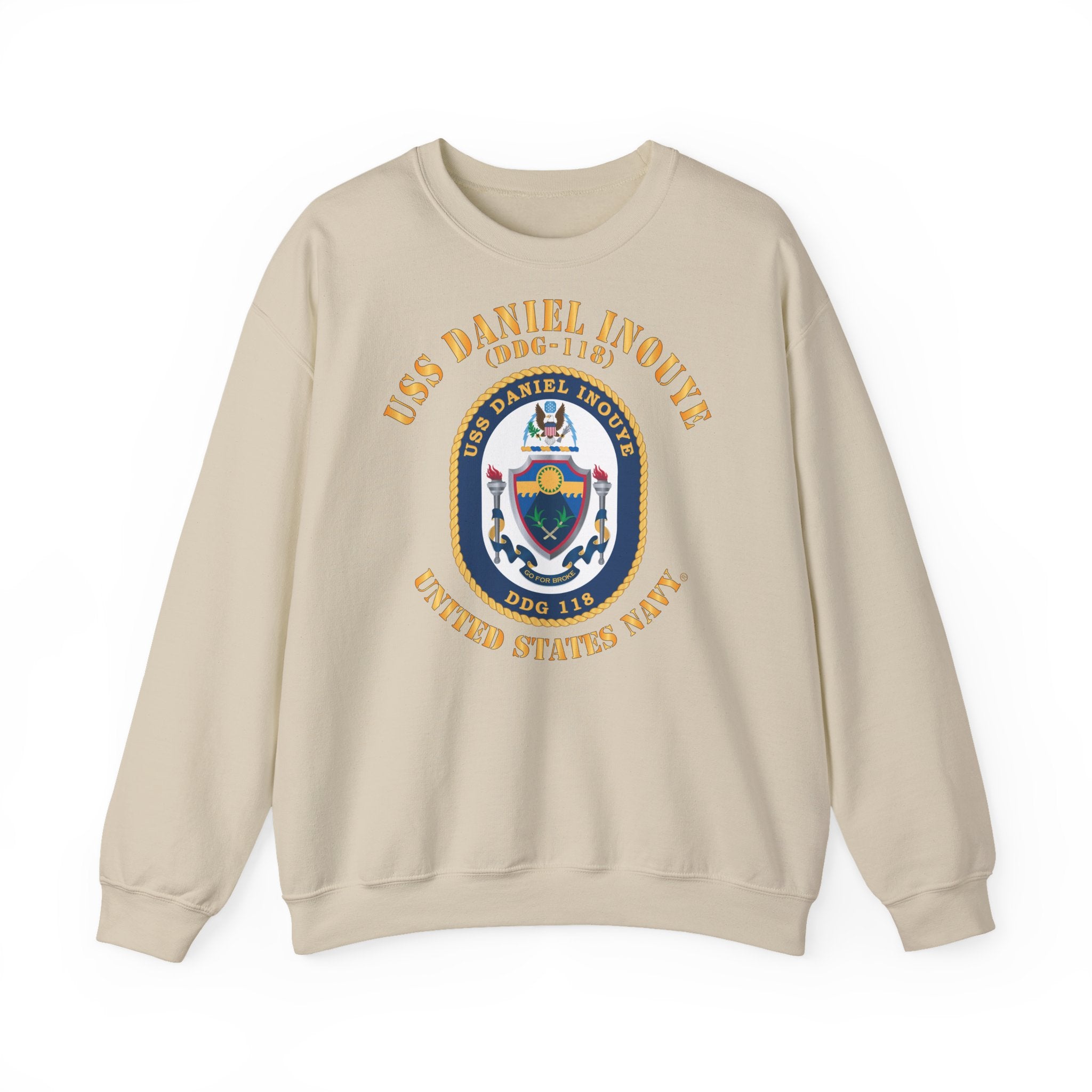 Unisex Heavy Blend™ Crewneck Sweatshirt - Navy - USS Daniel Inouye (DDG-118)