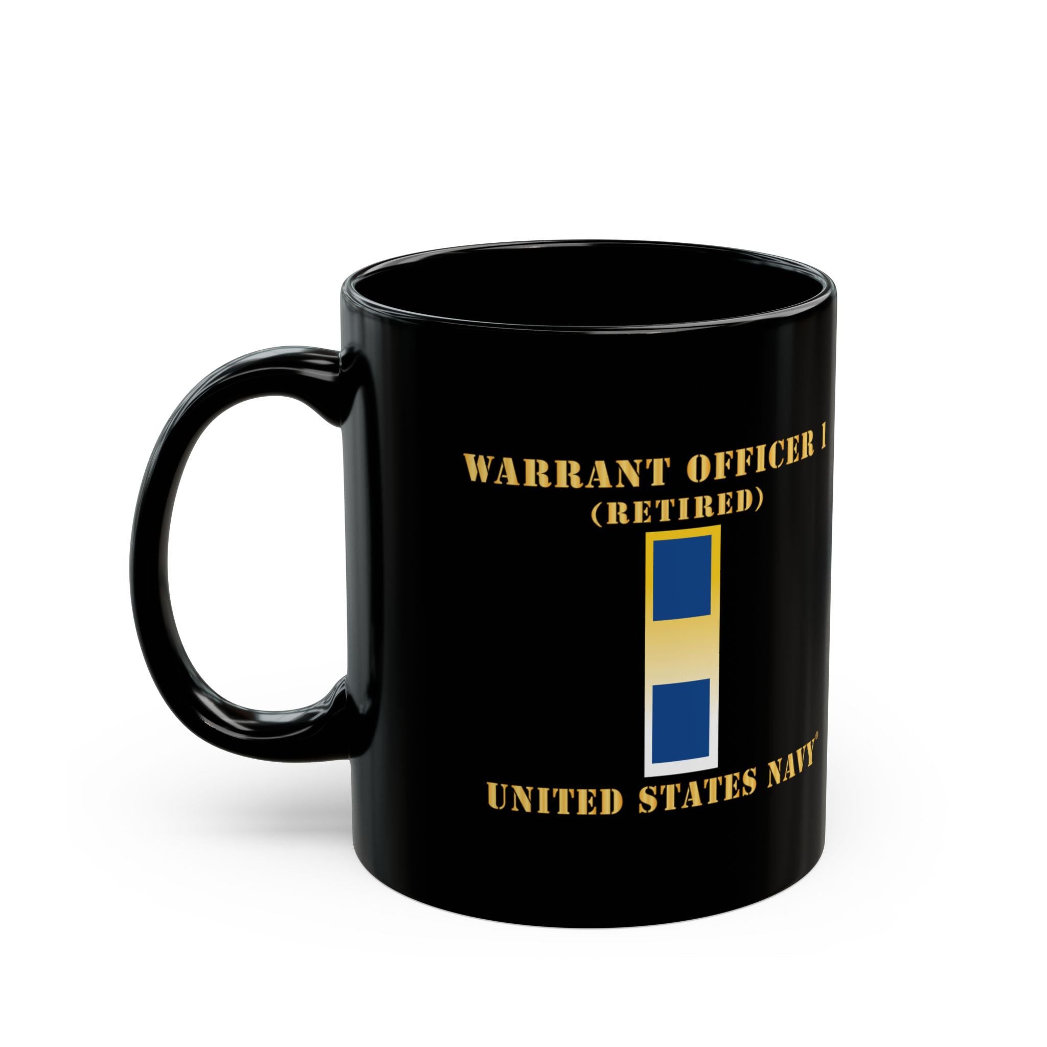Black Mug (11oz, 15oz) - Navy - Warrant Officer 1 - Retired