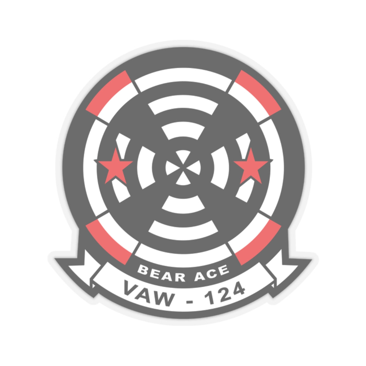 Kiss-Cut Stickers - Navy - Airborne Command & Control Squadron 124 (VAW-124) wo txt
