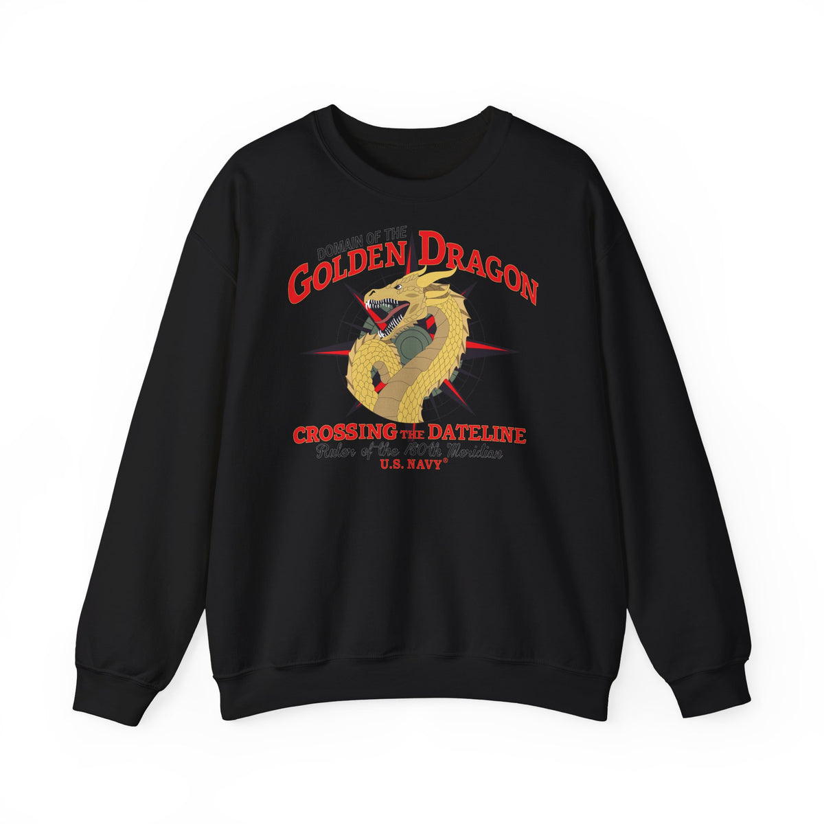 Unisex Heavy Blend™ Crewneck Sweatshirt - Navy - Domain of the Golden Dragon wo Txt X 300