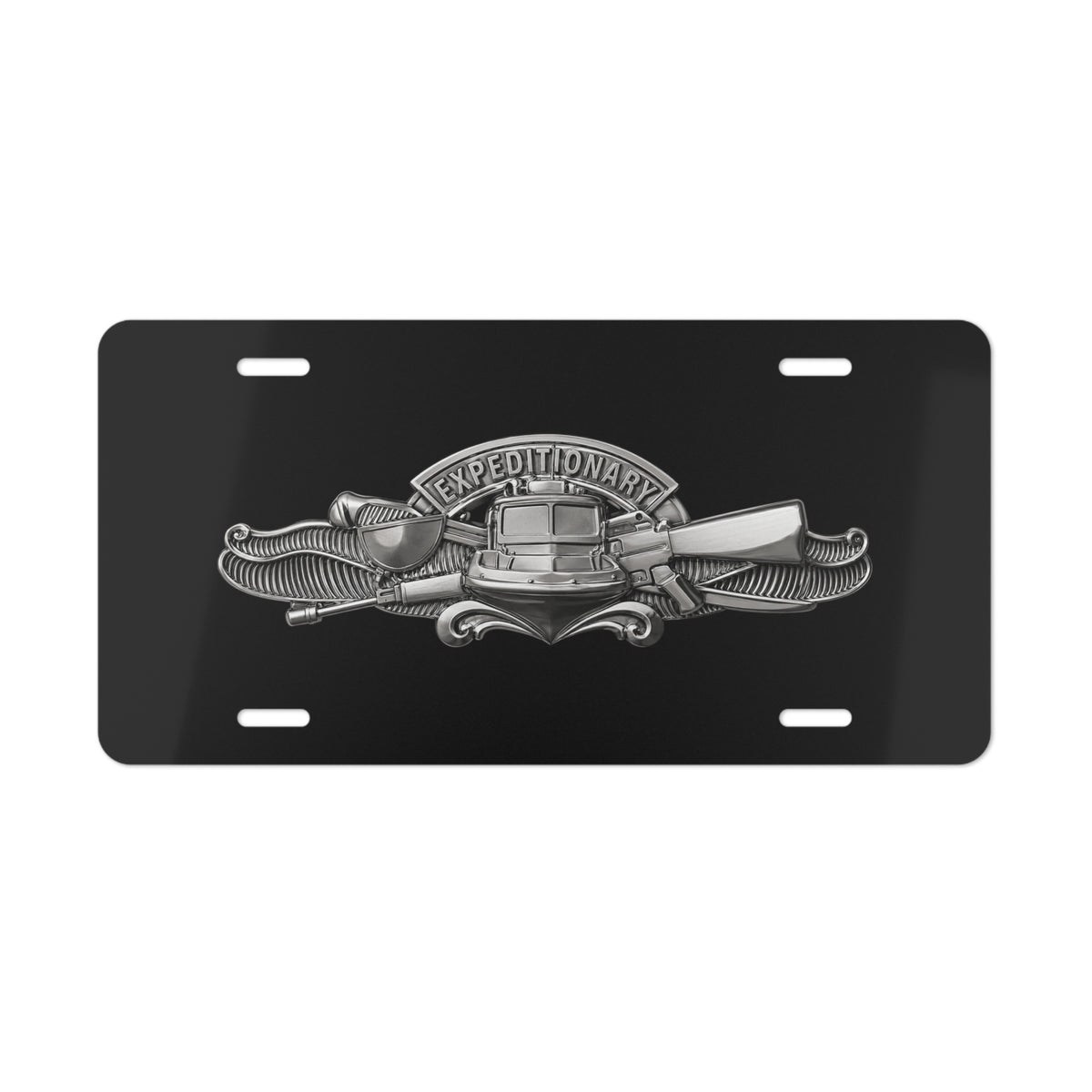 Vanity License Plate - Navy - Badge - Expeditionary Warfare (EXW) wo txt - Officer - 3D - Enhanced