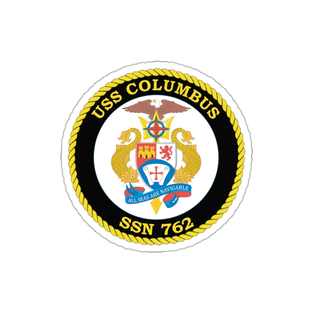 Die-Cut Vinyl Sticker - Navy - USS Columbus (SSN-762) wo txt