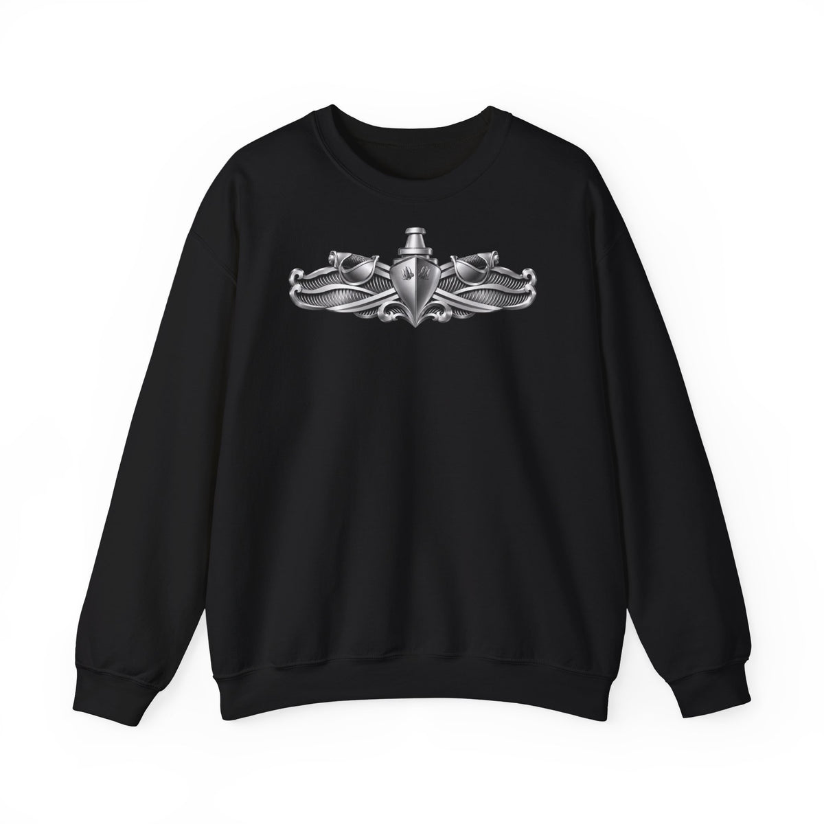 Unisex Heavy Blend™ Crewneck Sweatshirt - Navy - Badge - Enlisted Surface Warfare Specialist (ESWS) wo txt - 3D - Enhanced