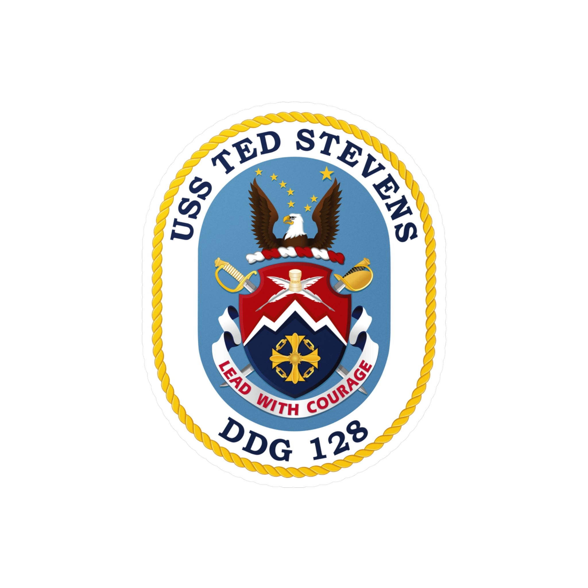 Kiss-Cut Vinyl Decal - Navy - USS Ted Stevens (DDG-128) wo txt