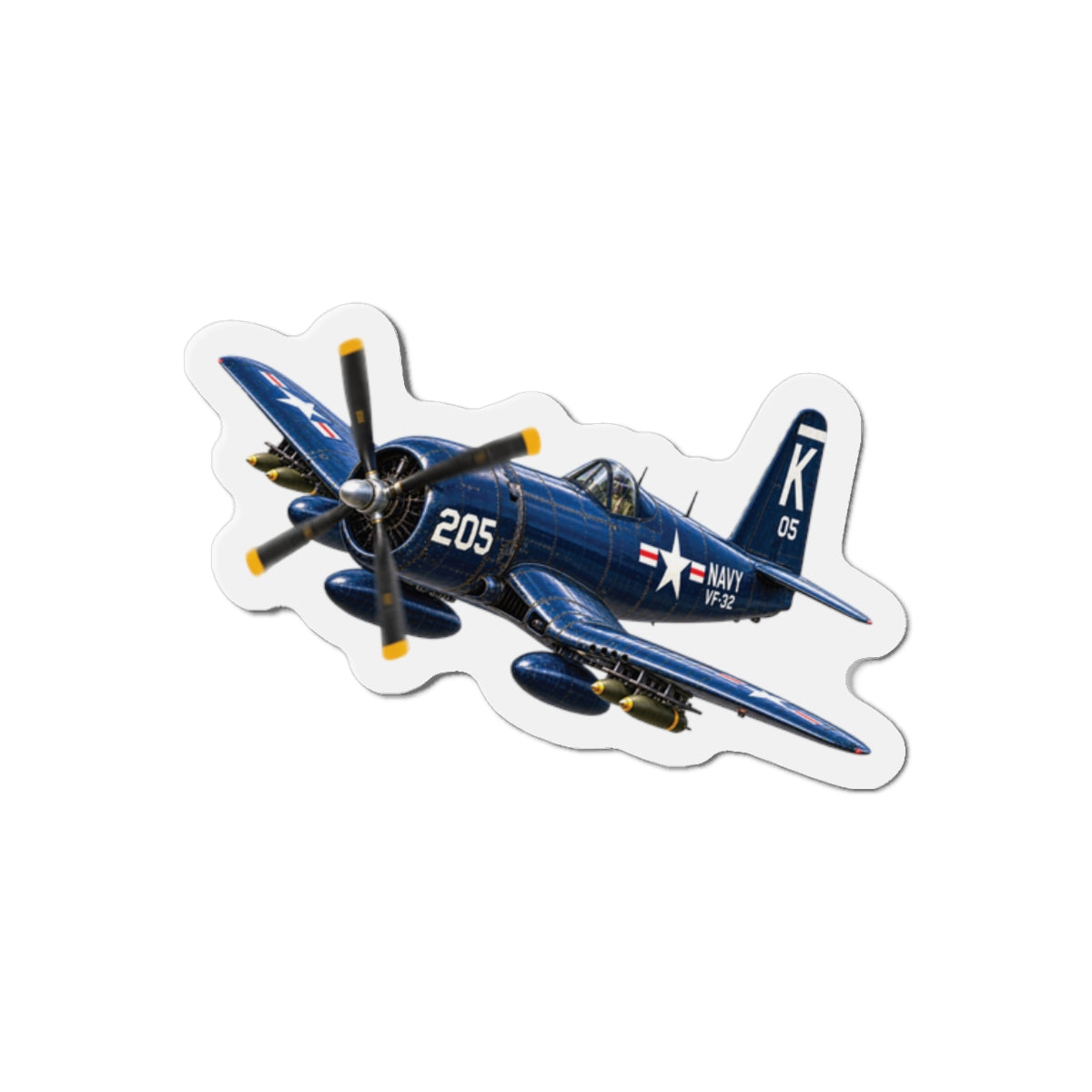 Die-Cut Magnet - NAVY - F4U-4 Corsair 205 (VF-32) - 3D - Enhanced