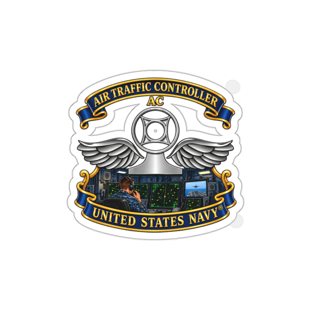 Die-Cut Vinyl Sticker - Navy - Rate - Air Traffic Controller (AC) - Shipboard Version  3D - Enhanced