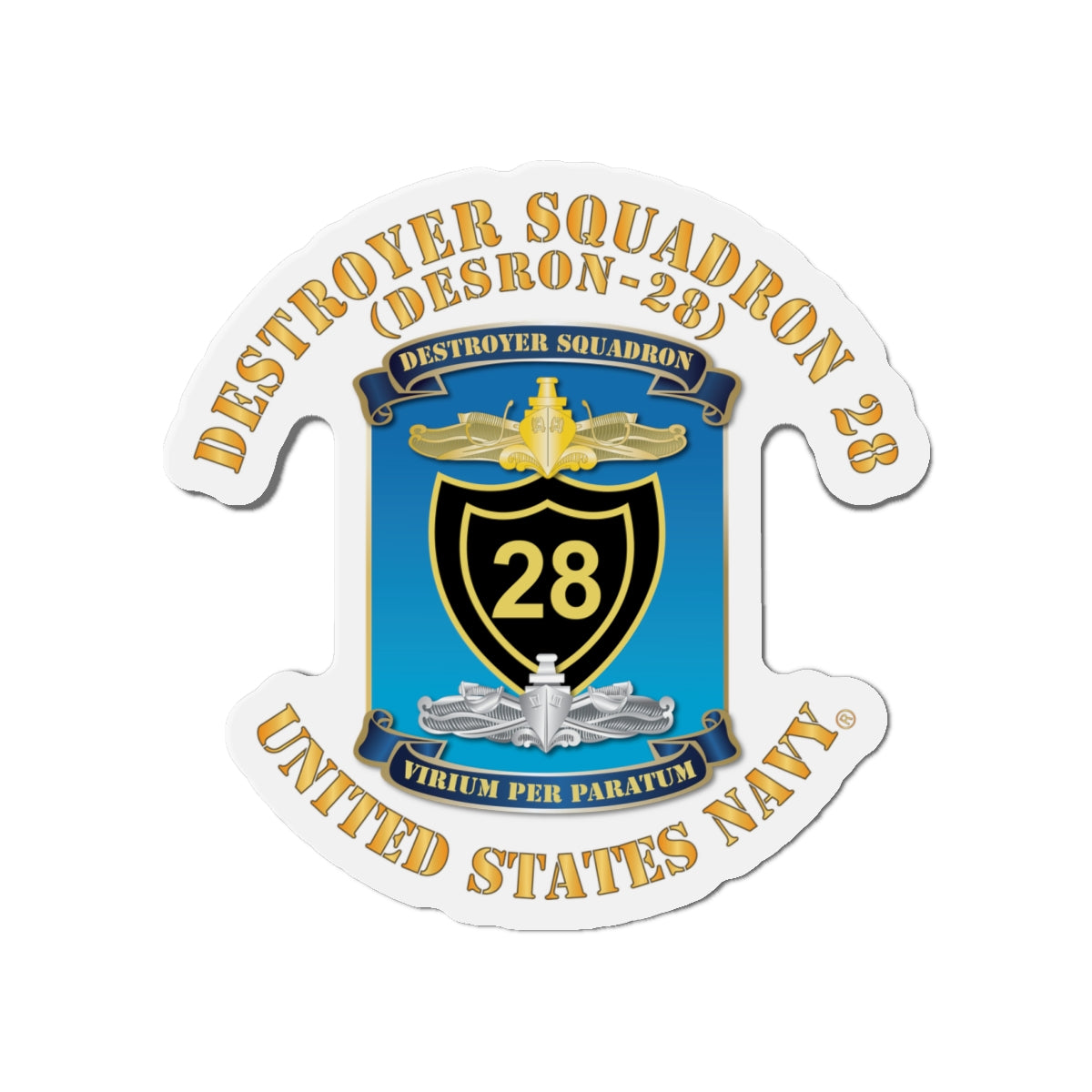 Die-Cut Magnet - Navy - Destroyer Squadron 28 (DESRON-28)