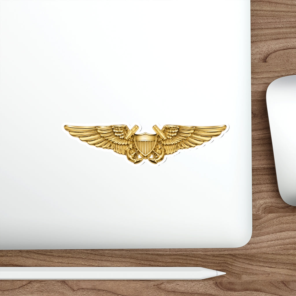 Die-Cut Vinyl Sticker - Navy - Badge - Naval Flight Officer Wings wo txt - 3D - Enhanced
