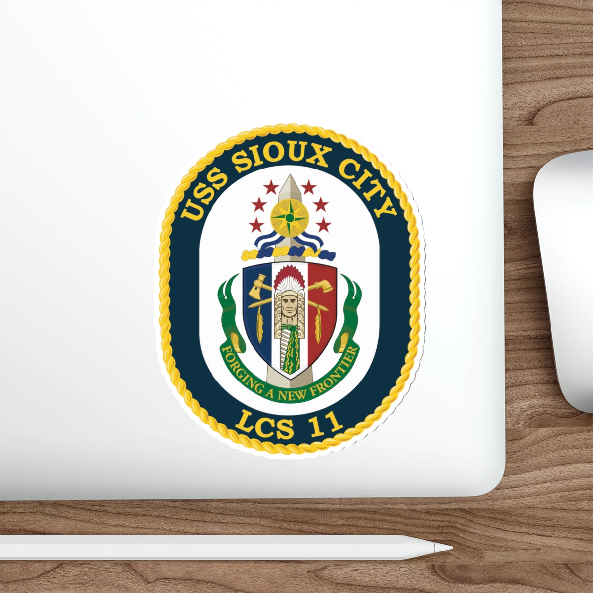 Die-Cut Vinyl Sticker - Navy - USS Sioux City (LCS-11) wo Txt