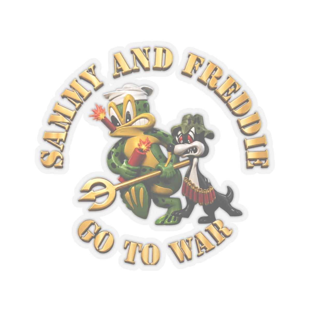 Kiss-Cut Stickers - Navy - SOF - Sammy - Freddie - Go to War - 3D - Enhanced