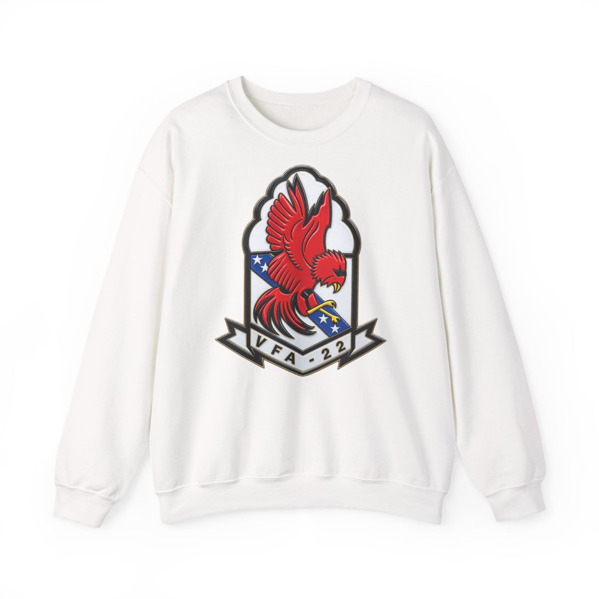 Unisex Heavy Blend™ Crewneck Sweatshirt - Strike Fighter Squadron 22nd - SSI without Txt - Fighting Redcocks - 3D - Enhanced