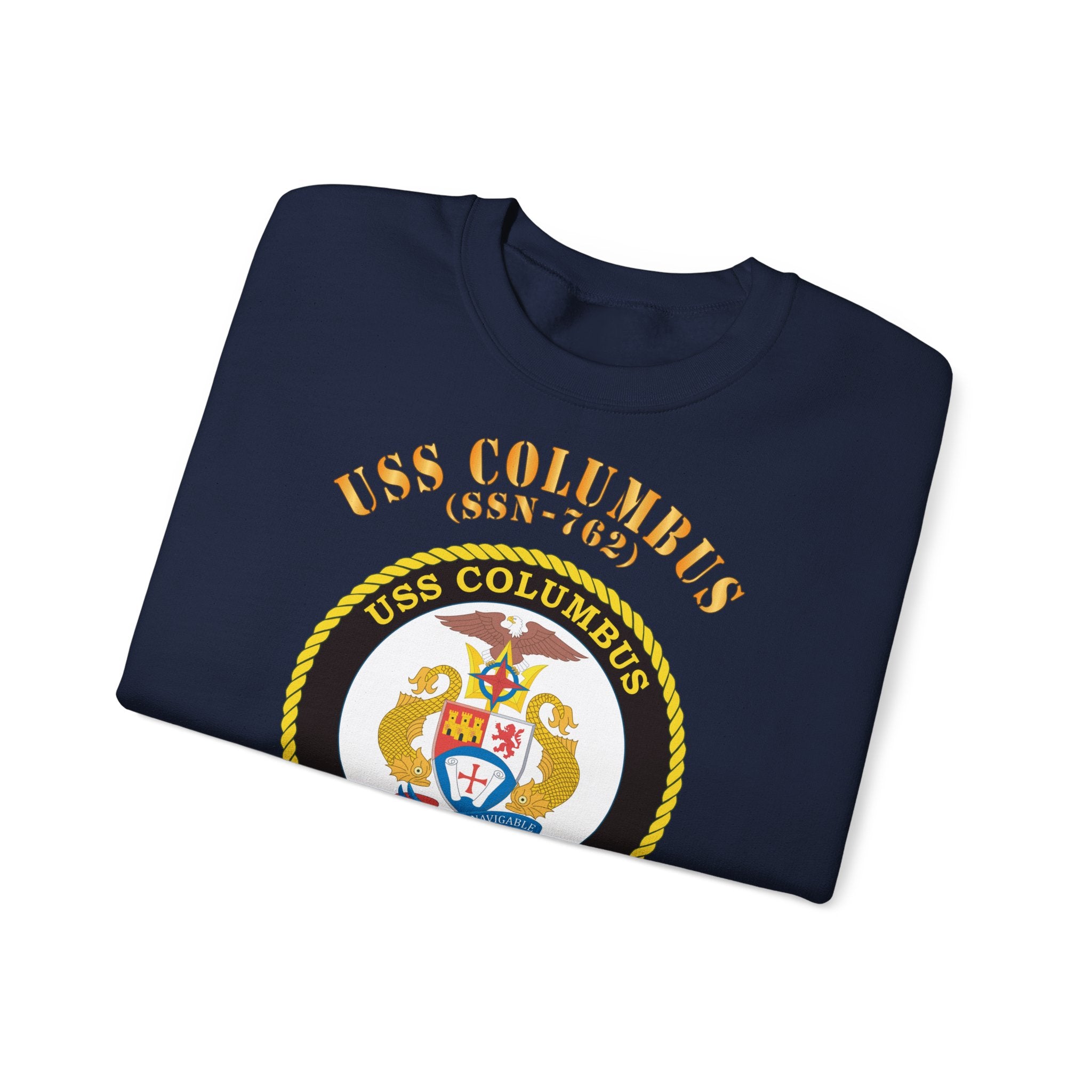 Unisex Heavy Blend™ Crewneck Sweatshirt - Navy - USS Columbus (SSN-762)