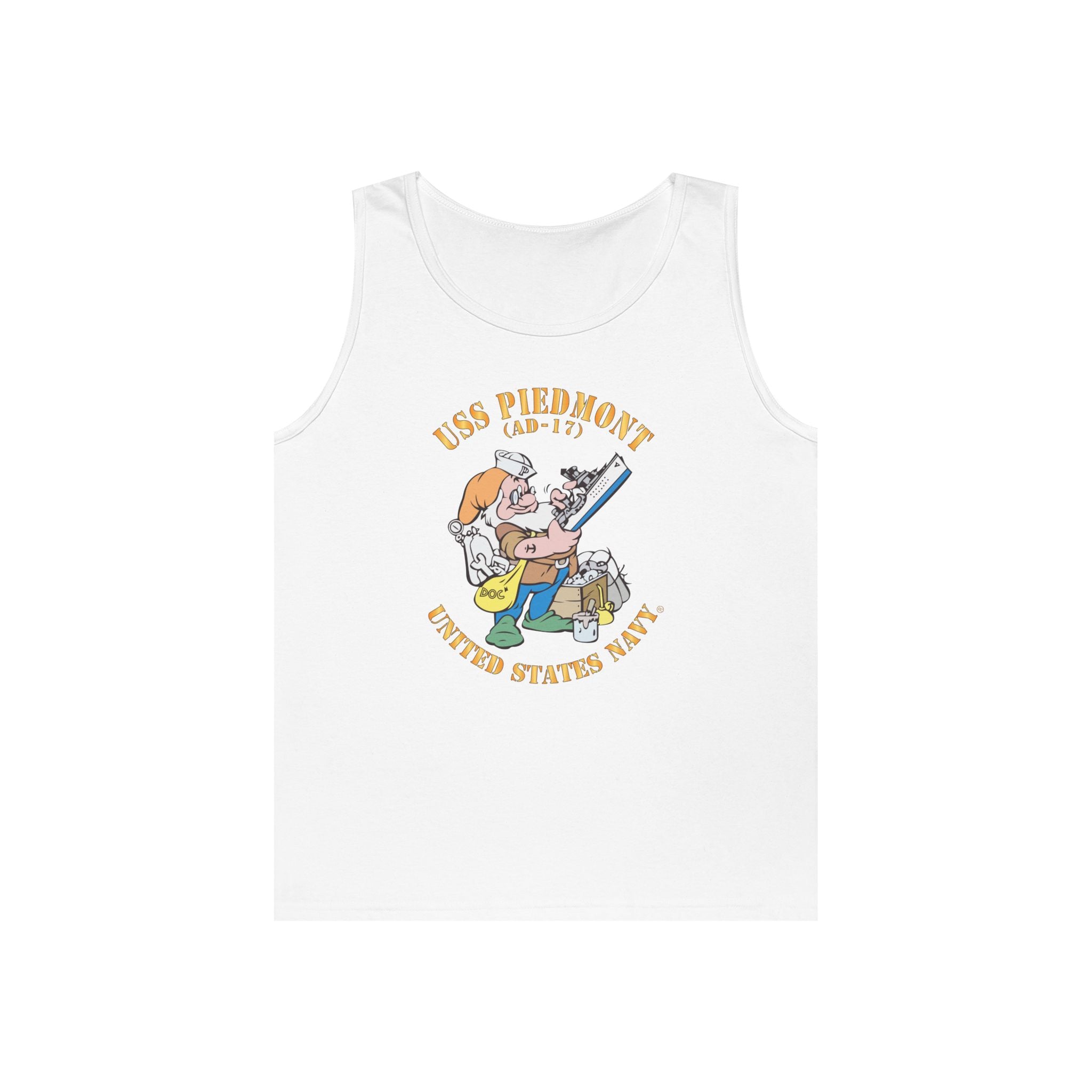 Unisex Heavy Cotton Tank Top - Navy - USS Piedmont (AD-17)