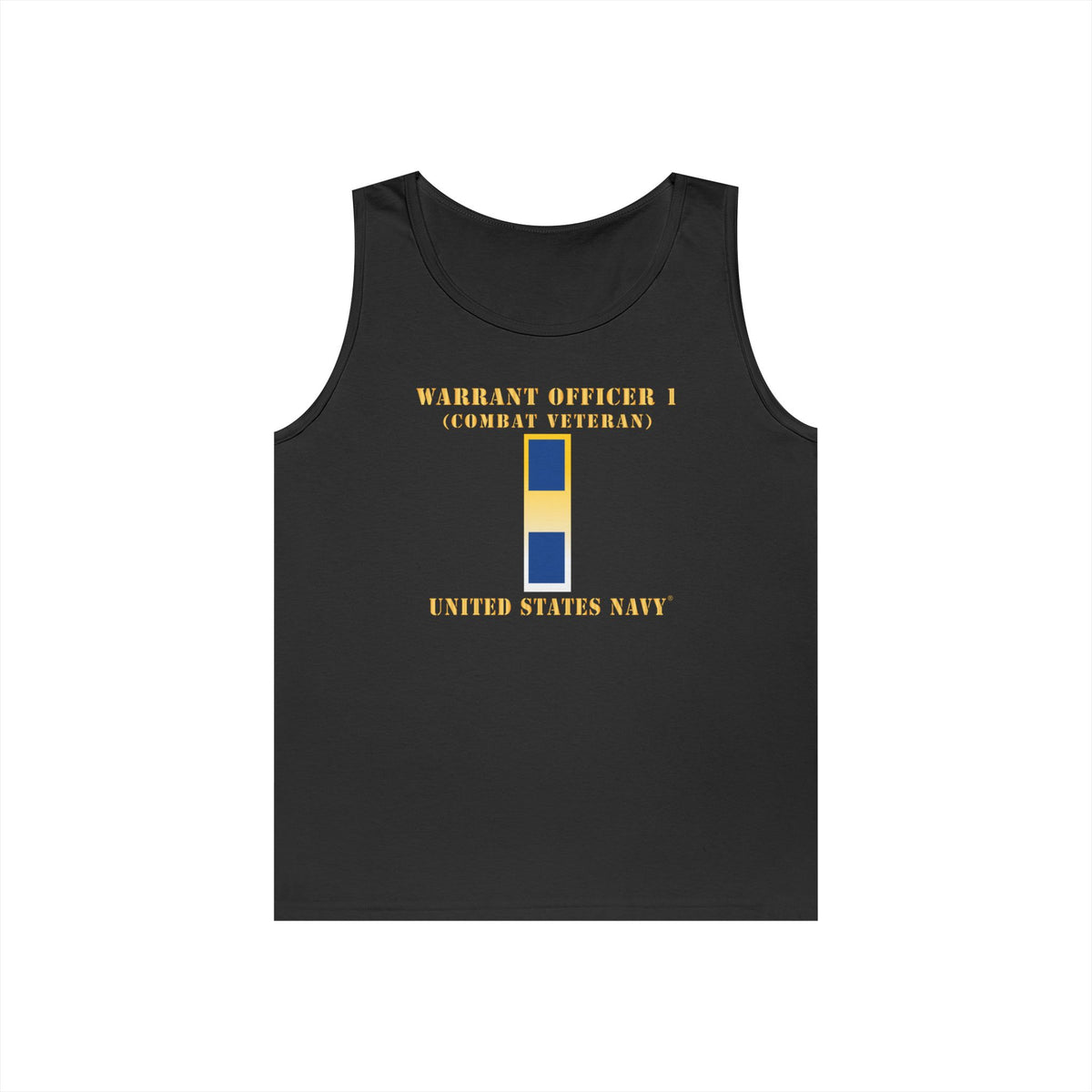 Unisex Heavy Cotton Tank Top - Navy - Warrant Officer 1 - Combat Veteran