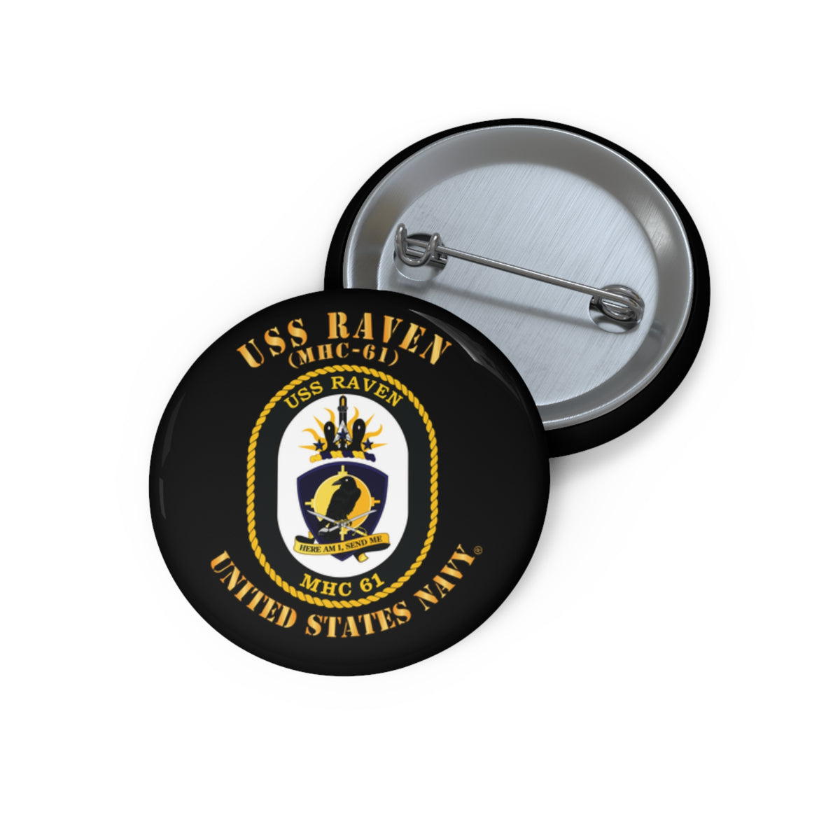 Pin Button - Navy - USS Raven (MHC-61)
