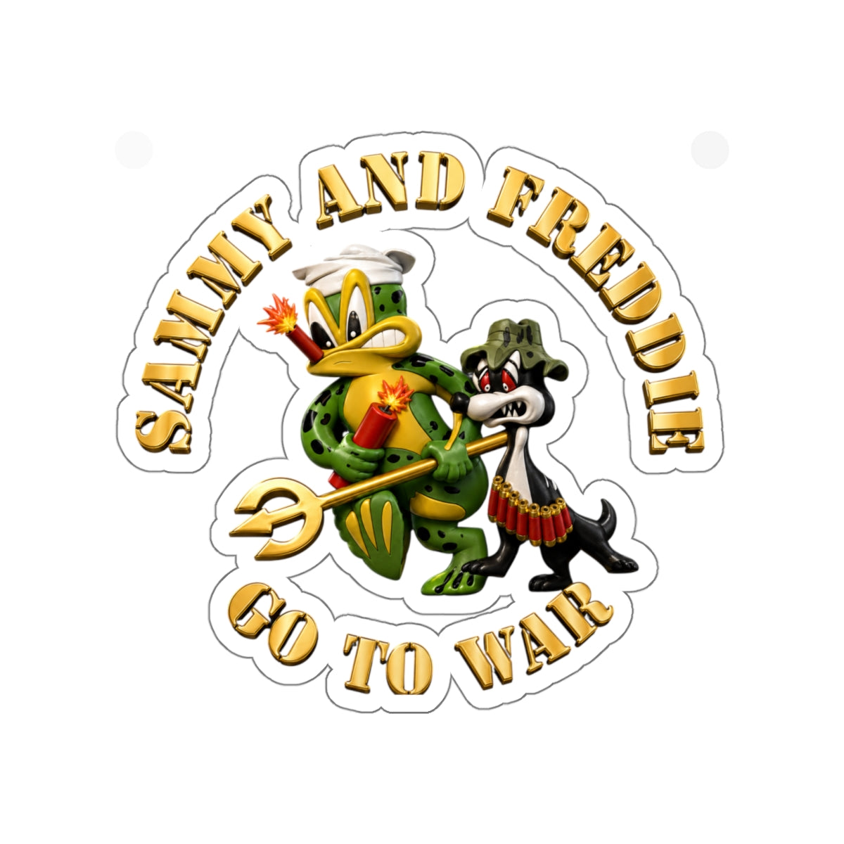 Die-Cut Vinyl Sticker - Navy - SOF - Sammy - Freddie - Go to War - 3D - Enhanced