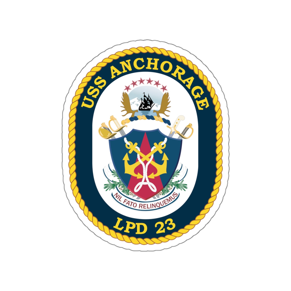 Die-Cut Vinyl Sticker - Navy - USS Anchorage (LPD-23) wo txt