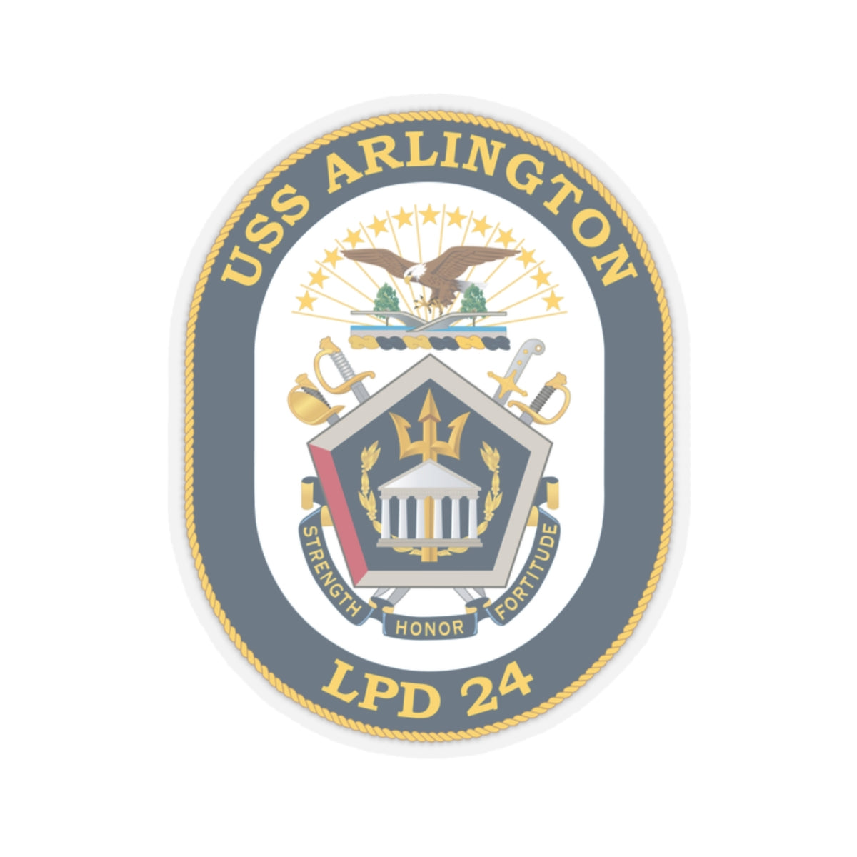 Kiss-Cut Stickers - Navy - USS Arlington (LPD-24) wo txt
