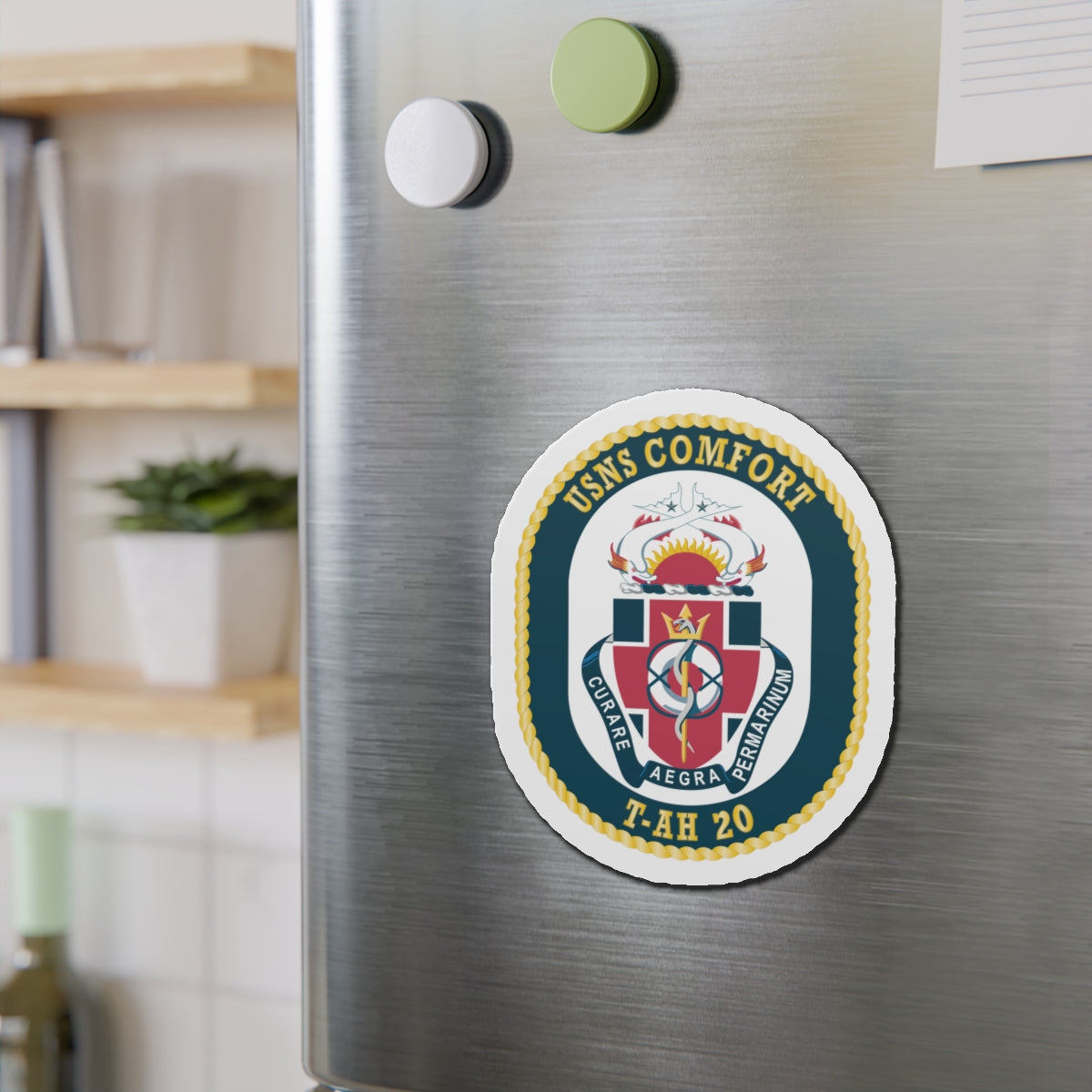 Die-Cut Magnet - Navy - USNS Comfort (T-AH 20) wo txt