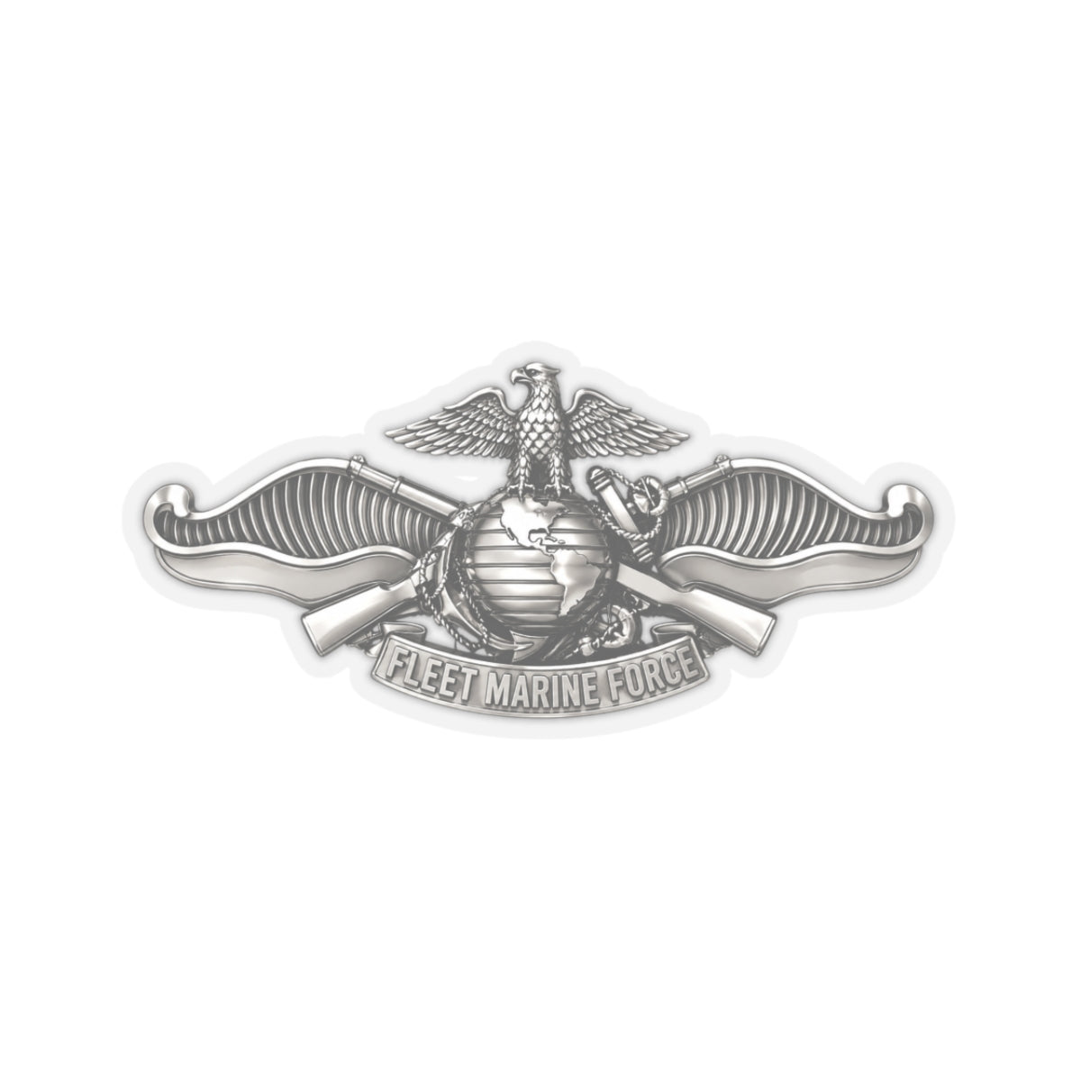 Kiss-Cut Stickers - Navy - Badge - Fleet Marine Force (FMF) wo txt - Enlisted - 3D - Enhanced