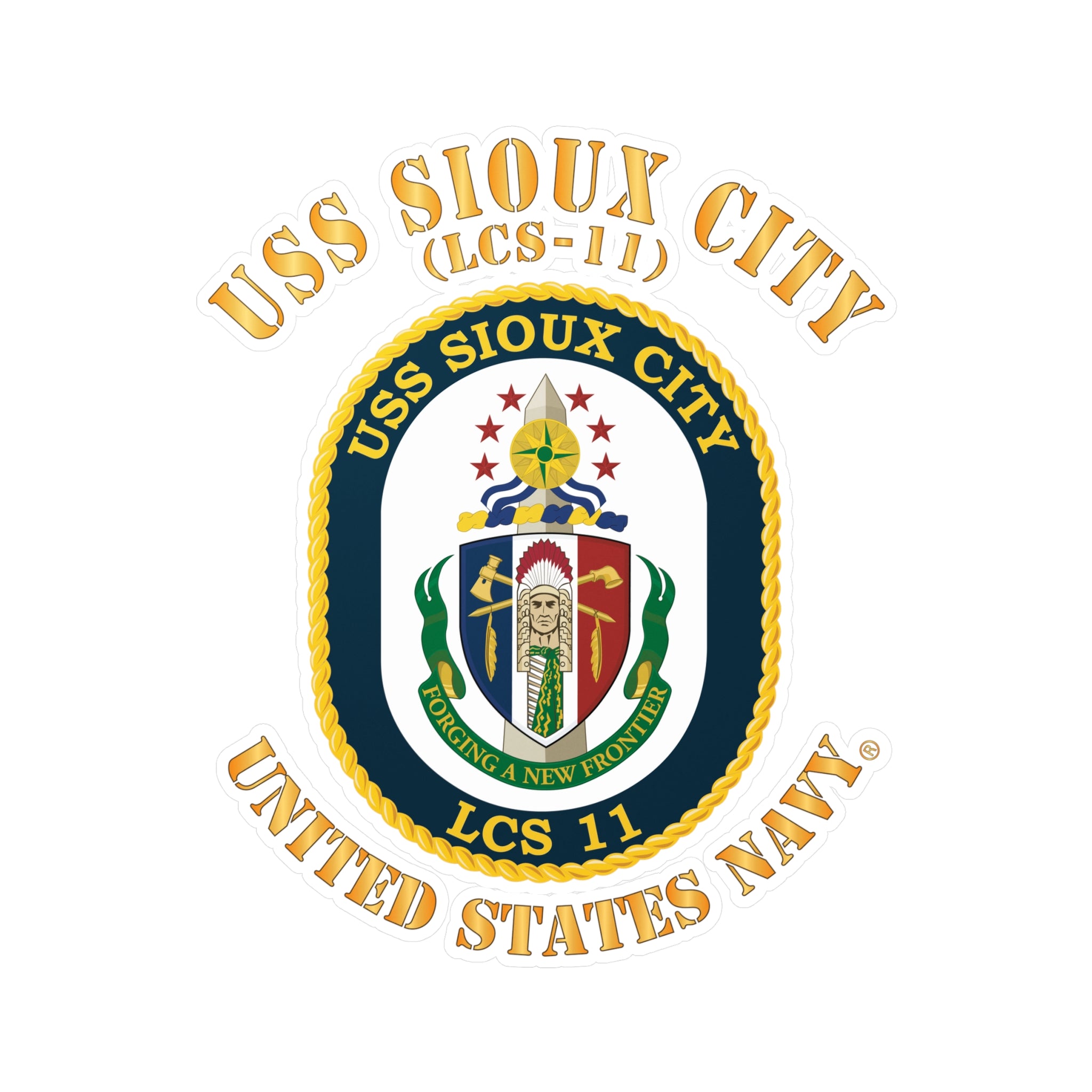 Kiss-Cut Vinyl Decal - Navy - USS Sioux City (LCS-11)