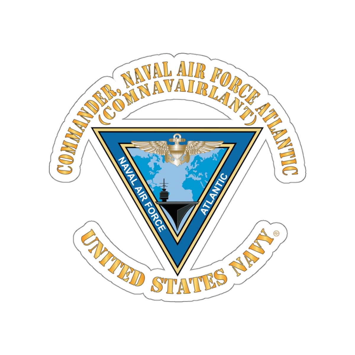 Die-Cut Vinyl Sticker - Navy - Commander, Naval Air Force Atlantic - COMNAVAIRLANT