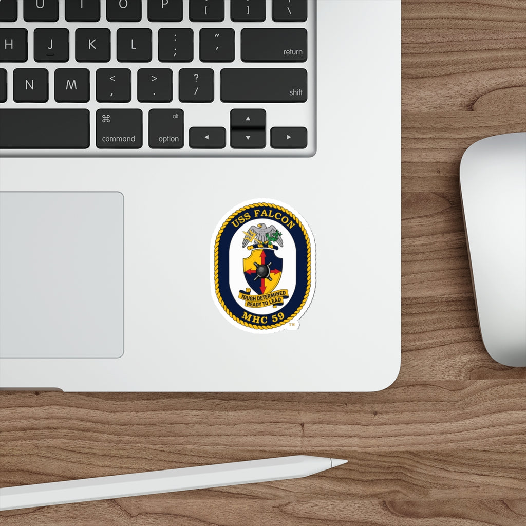 Die-Cut Vinyl Sticker - Navy - USS Falcon (MHC-59) wo txt
