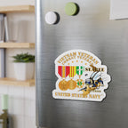 Die-Cut Magnet - Navy - Vietnam  Veteran - w Medals - VN - Seabee