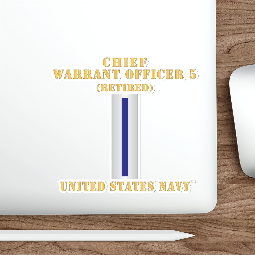 Die-Cut Vinyl Sticker - Navy - Chief Warrant Officer 5 - CW05 - Retired