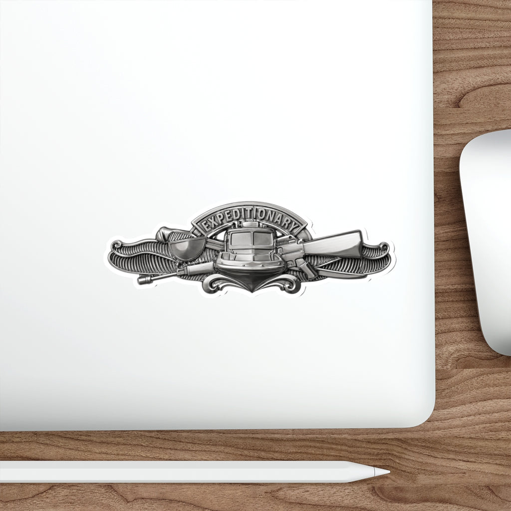 Die-Cut Vinyl Sticker - Navy - Badge - Expeditionary Warfare (EXW) wo txt - Officer - 3D - Enhanced