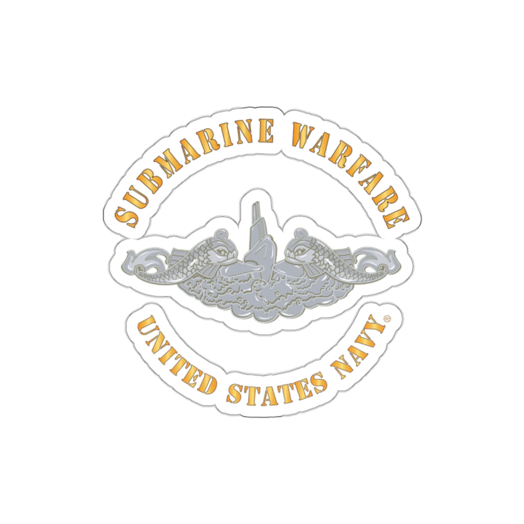 Die-Cut Vinyl Sticker - Navy - Submarine Badge - Silver