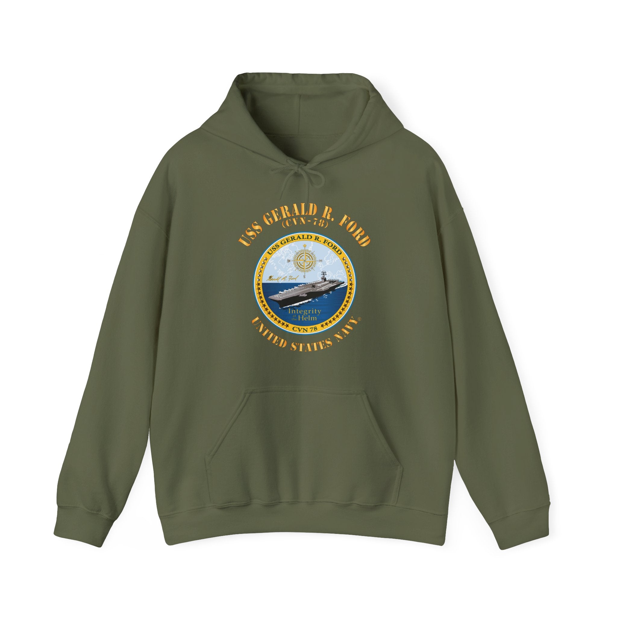 Unisex Heavy Blend™ Hoodies - Navy - USS Gerald R. Ford (CVN-78)