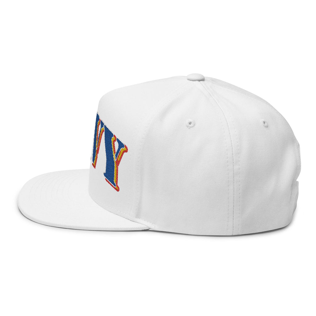 US Navy Embroidered Flat Bill Hat — Retro Varsity Military Style