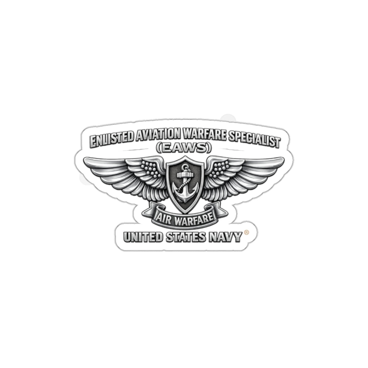 Die-Cut Vinyl Sticker - Navy - Badge - Enlisted Aviation Warfare Specialist