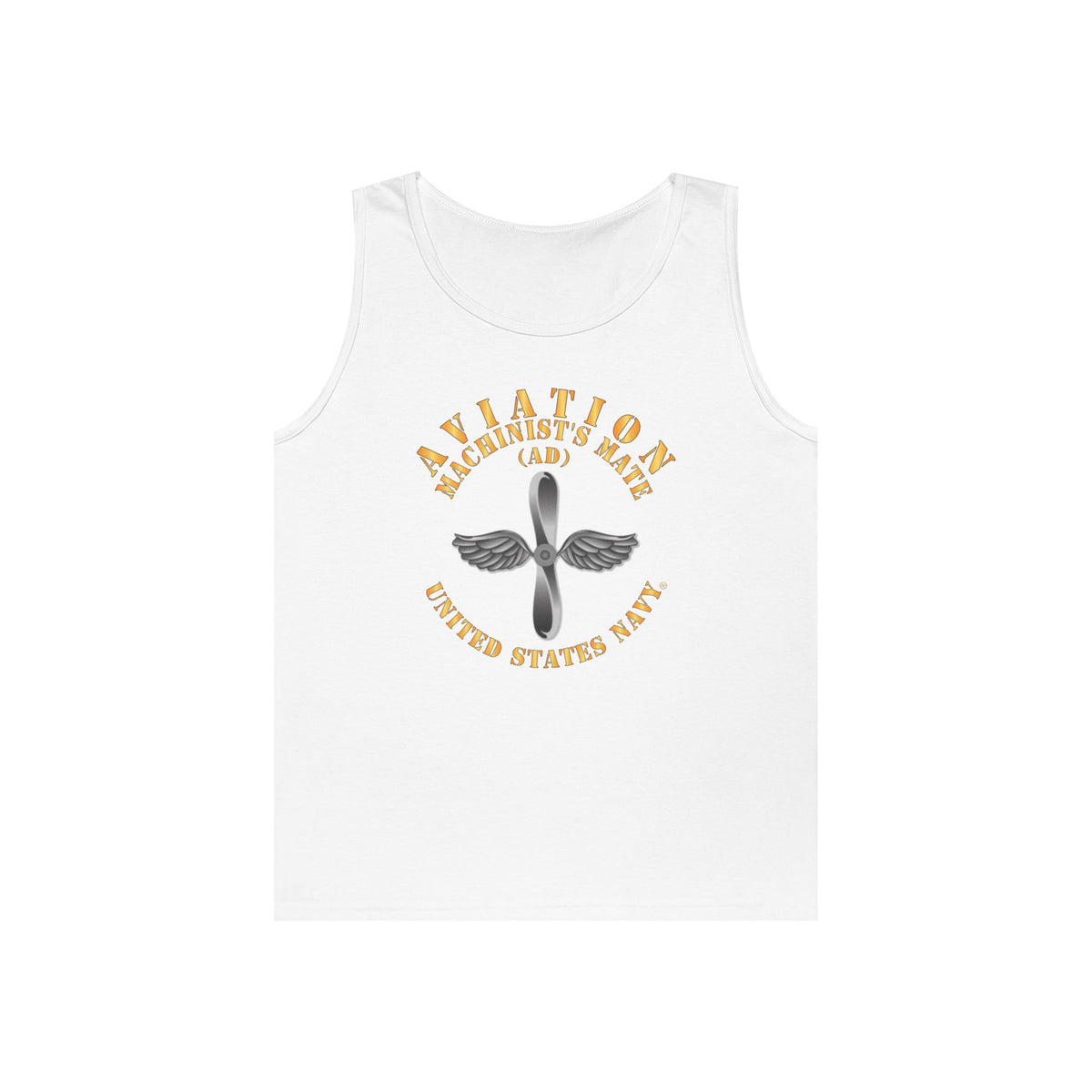 Unisex Heavy Cotton Tank Top - Navy - Rate - Aviation Machinist's Mate (AD)