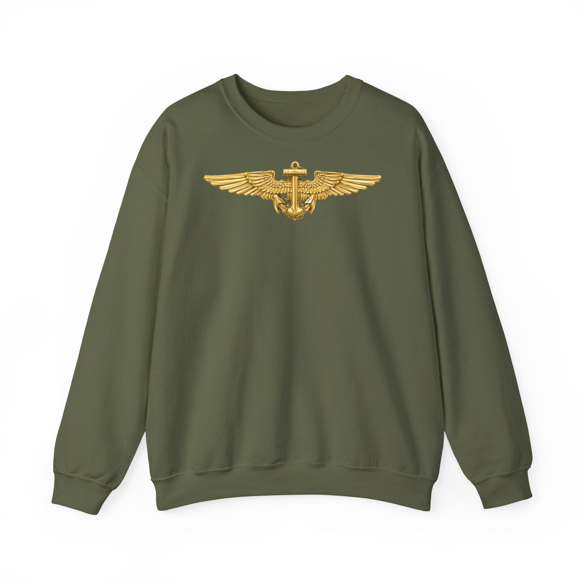 Unisex Heavy Blend™ Crewneck Sweatshirt - Navy - Badge - Naval Aviator Wings wo txt - 3D - Enhanced