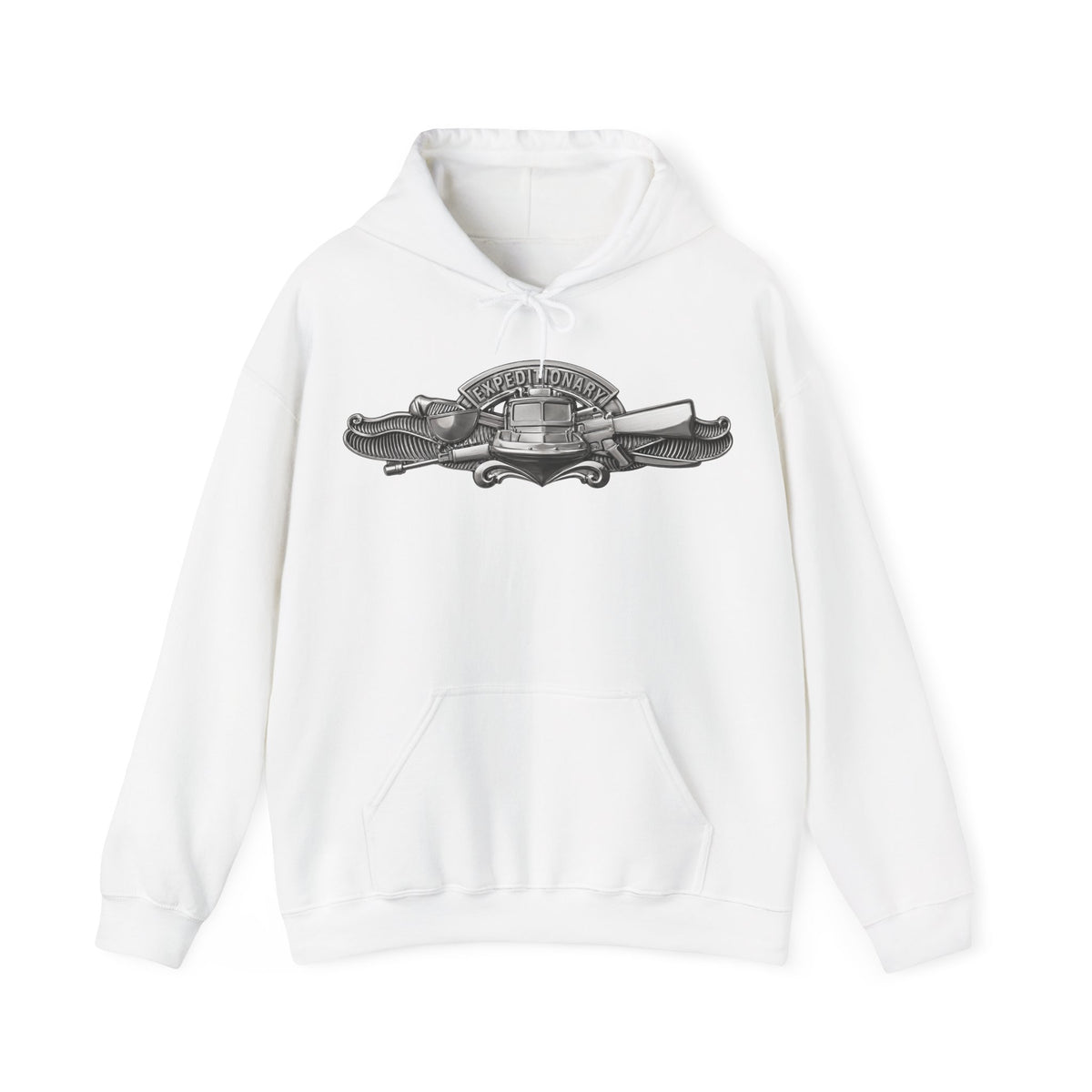 Unisex Heavy Blend™ Hoodies - Navy - Badge - Expeditionary Warfare (EXW) wo txt - Officer - 3D - Enhanced