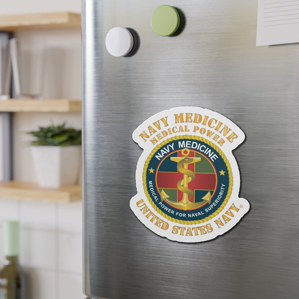 Die-Cut Magnet - Navy Medicine - Medical Power for Naval Superiority X 300