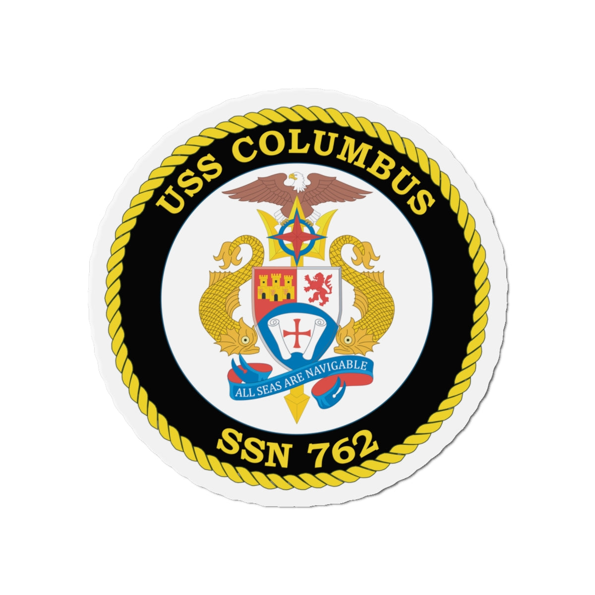 Die-Cut Magnet - Navy - USS Columbus (SSN-762) wo txt
