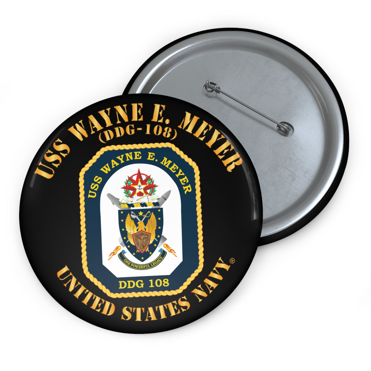 Pin Button - Navy - USS Wayne E. Meyer (DDG-108) X 300