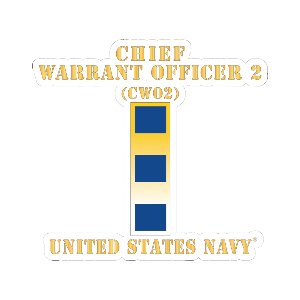 Kiss-Cut Stickers - Navy - Chief Warrant Officer 2 - CW02