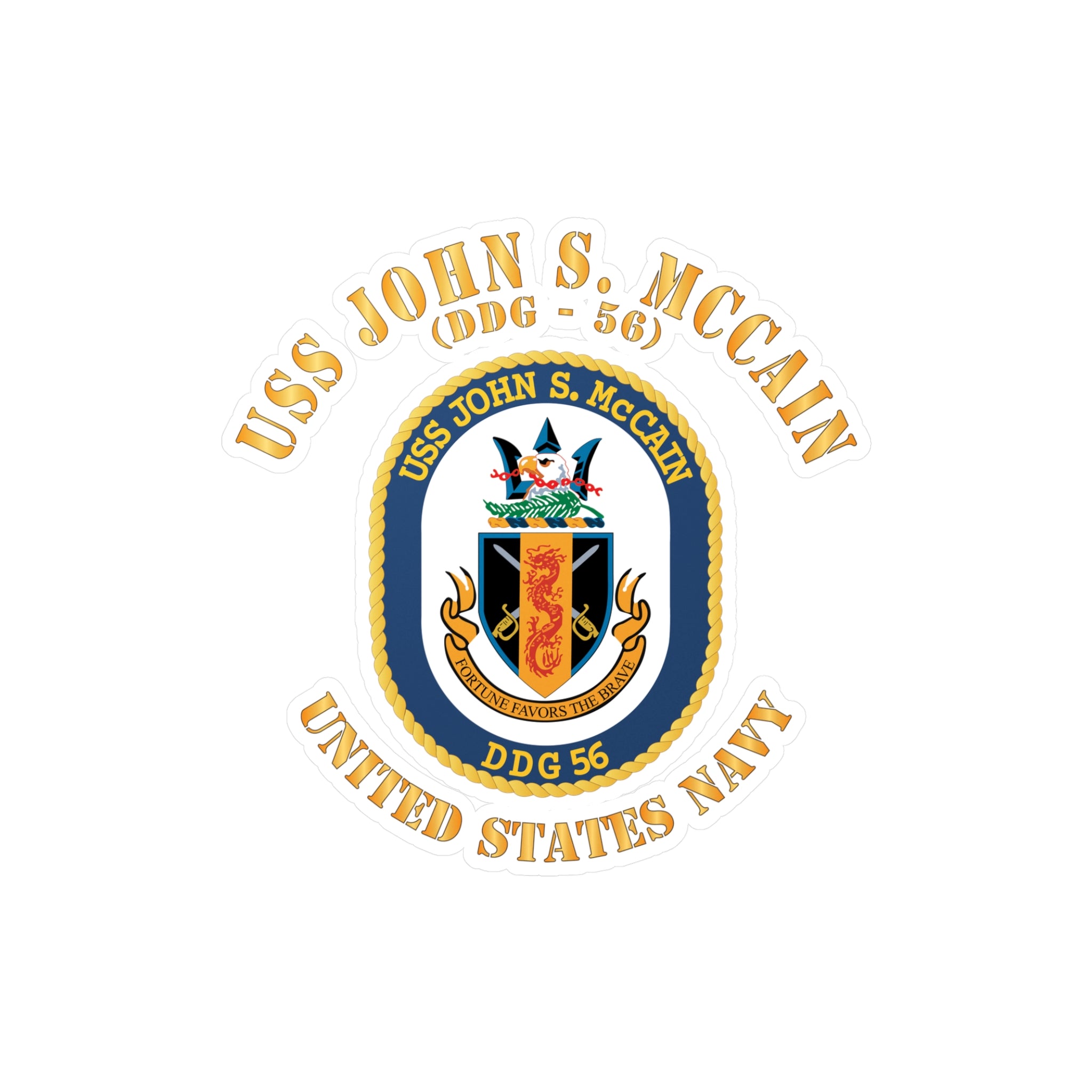 Kiss-Cut Vinyl Decal - Navy - USS John S. McCain (DDG-56)