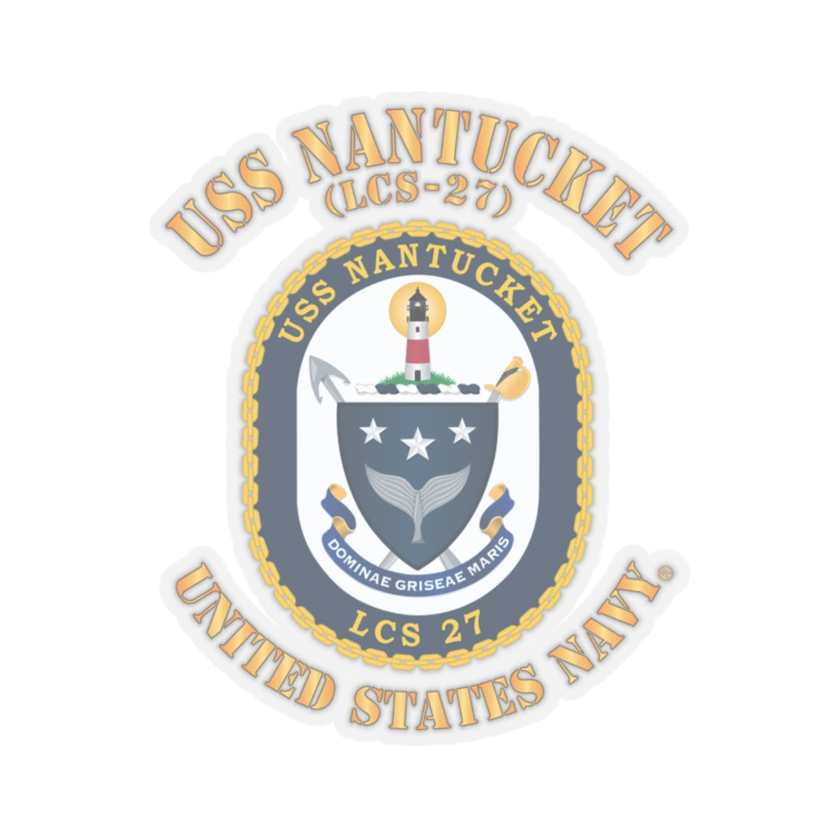 Kiss-Cut Stickers - Navy - USS Nantucket (LCS-27)