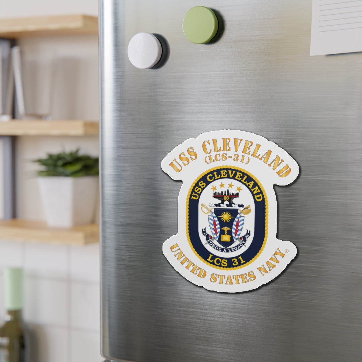 Die-Cut Magnet - Navy - USS Cleveland (LCS-31)