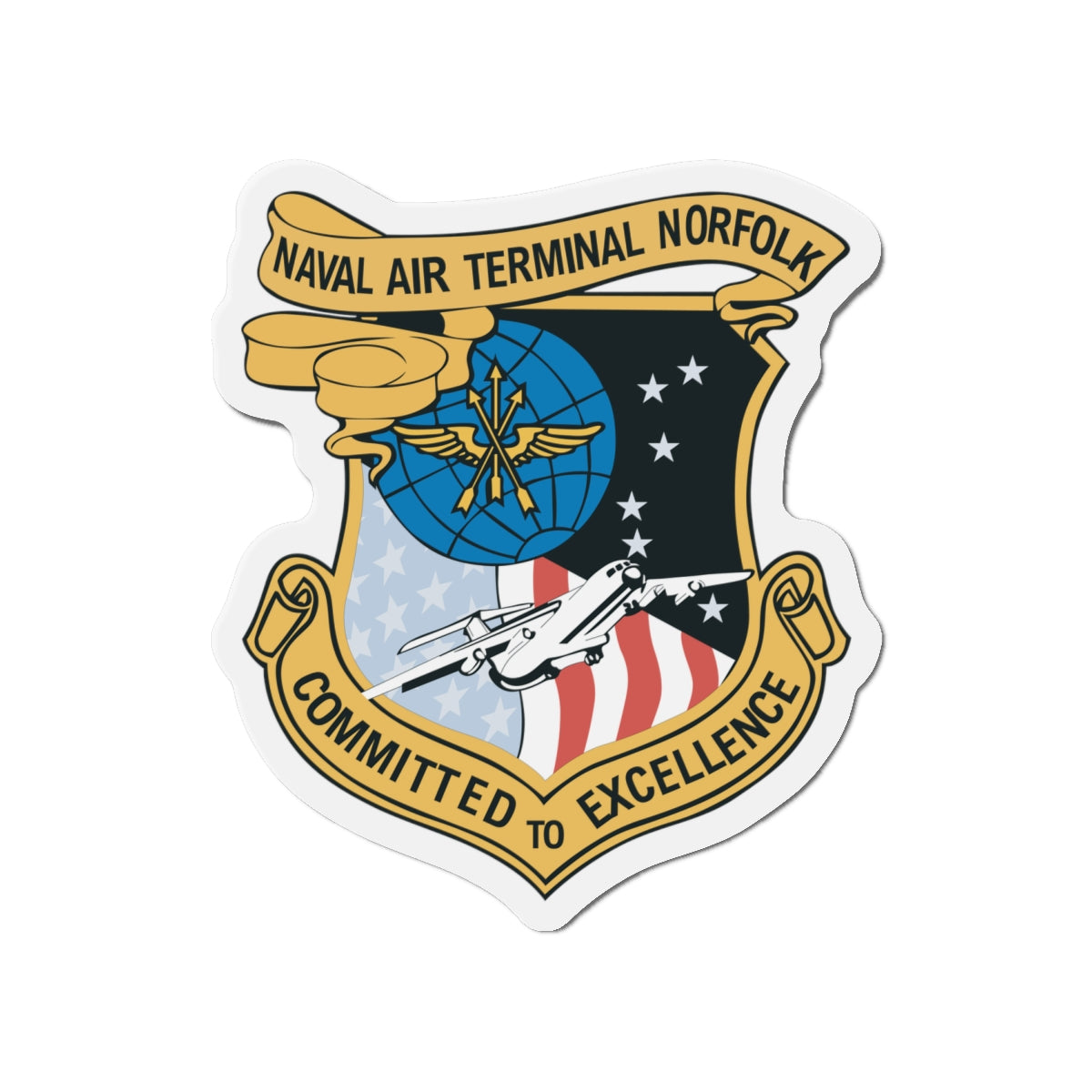 Die-Cut Magnet - Navy - Naval Air Terminal Norfolk wo Txt