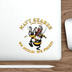 Die-Cut Vinyl Sticker - Navy - Navy SeaBee - w Wrench and Hammer - 3D - Enhanced X 300